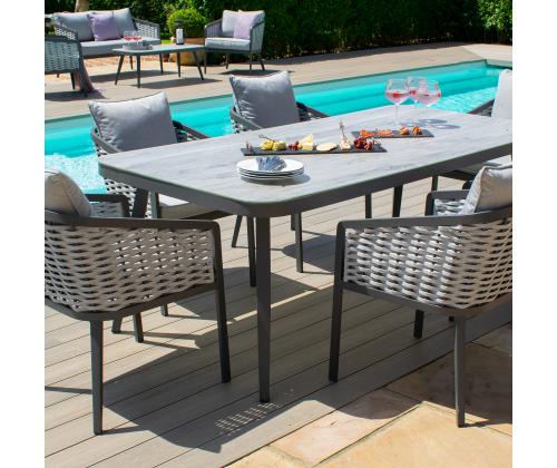 Laud MARIE 180x90xH74cm, hall, alumiinium, klaas