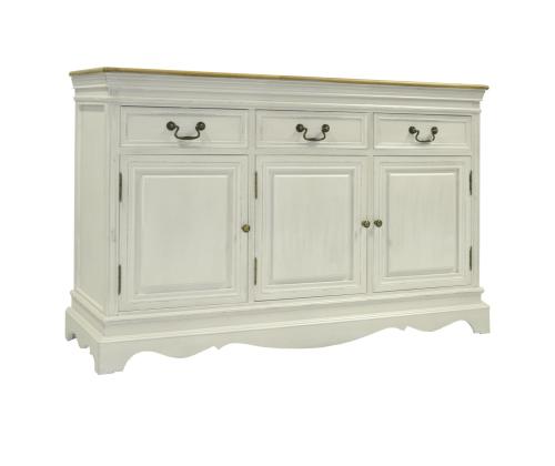 Kummut SAMIRA 131,5x43xH87cm, antiikvalge/naturaalne