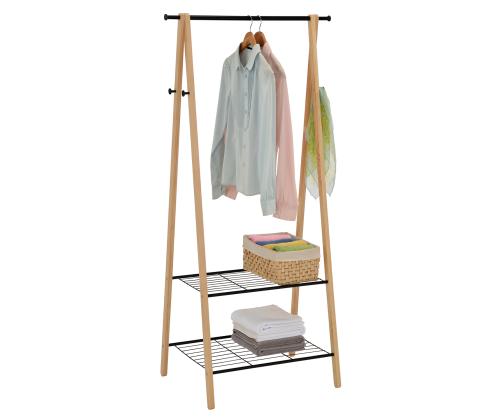 Stange FOREST 2-riiuli ja 4-nagiga 79x45xH155cm, materjal: männipuit / teras, värvus: naturaalne / must