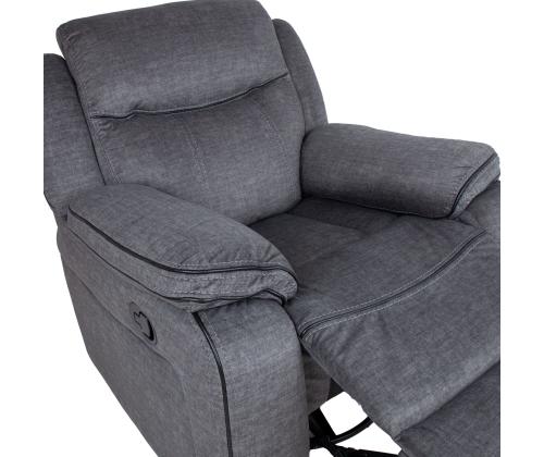 Tugitool GENTRY kiikuv ja pöörlev manuaalne recliner, hall