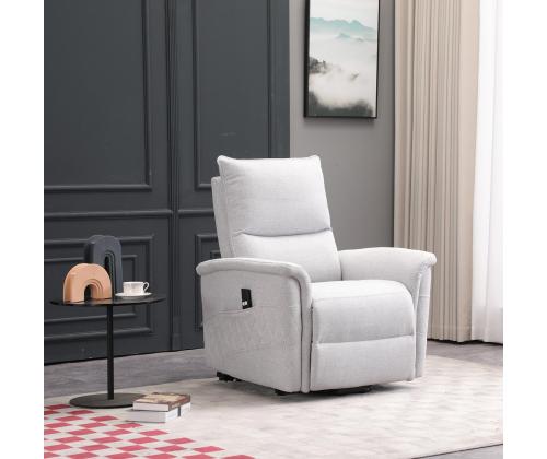 Tugitool GIANNI elektriline lift recliner 85x86xH106cm, hallikasvalge