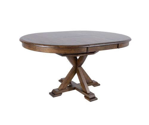 Söögilaud JAMES D106+46xH76cm, rustik tamm