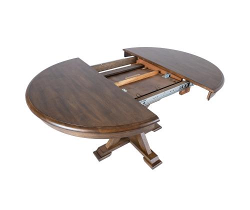 Söögilaud JAMES D106+46xH76cm, rustik tamm