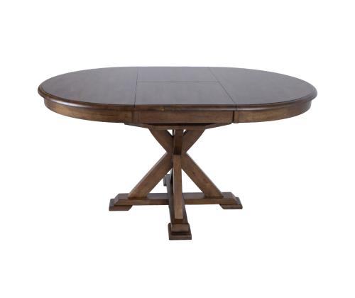 Söögilaud JAMES D106+46xH76cm, rustik tamm