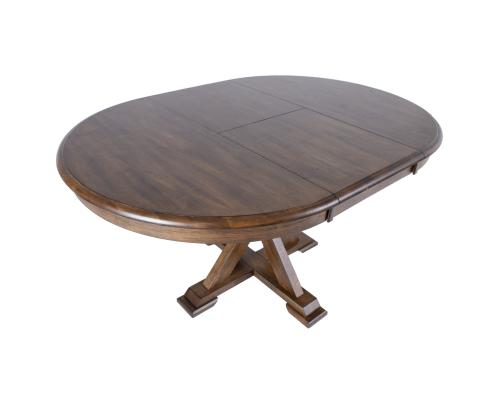 Söögilaud JAMES D106+46xH76cm, rustik tamm