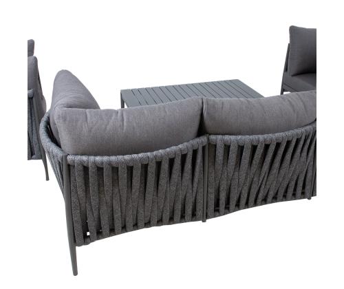 Aiamööblikomplekt BREMEN laud, diivan ja 2 tooli, hall