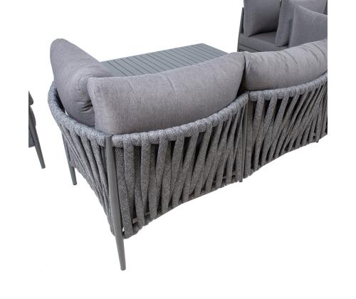 Aiamööblikomplekt BREMEN laud, diivan ja 2 tooli, hall