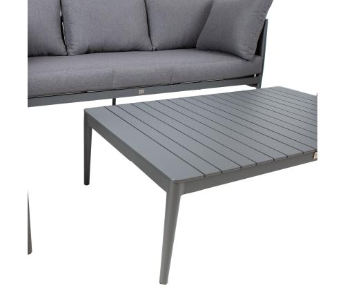 Aiamööblikomplekt BREMEN laud, diivan ja 2 tooli, hall