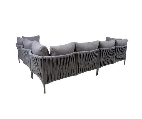 Aiamööblikomplekt BREMEN laud ja nurgadiivan, hall