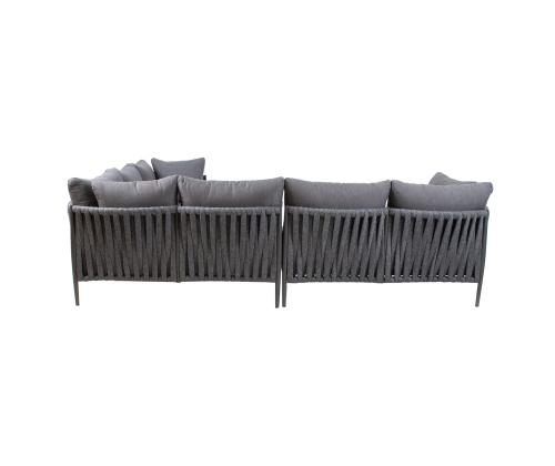 Aiamööblikomplekt BREMEN laud ja nurgadiivan, hall