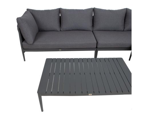 Aiamööblikomplekt BREMEN laud ja nurgadiivan, hall