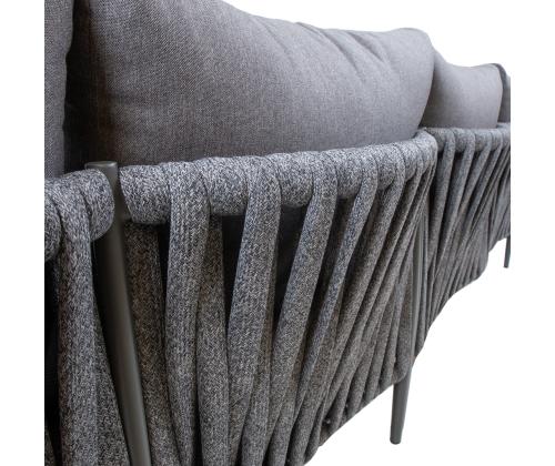 Aiamööblikomplekt BREMEN laud ja nurgadiivan, hall