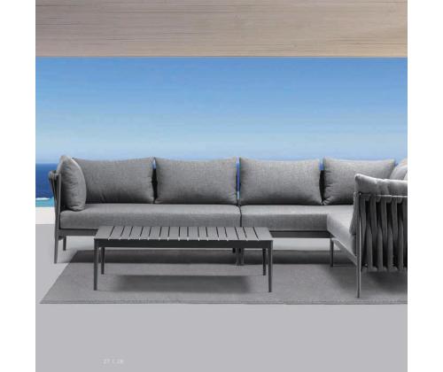 Aiamööblikomplekt BREMEN laud ja nurgadiivan, hall