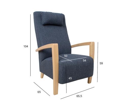 Tugitool VENLA 65,5x65xH104cm, sinakashall