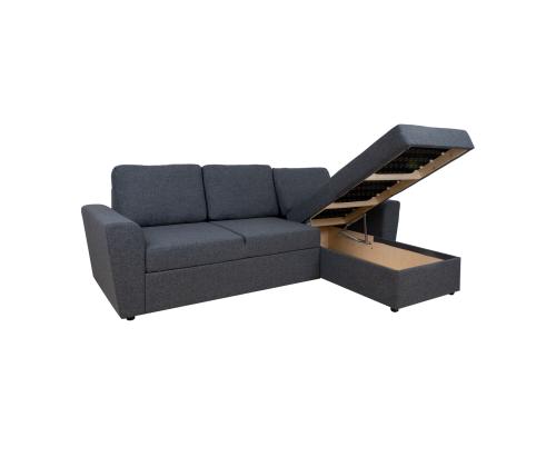 Nurgadiivanvoodi INGMAR 242x168/92xH92cm, tumehall