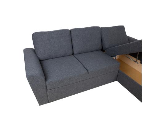 Nurgadiivanvoodi INGMAR 242x168/92xH92cm, tumehall