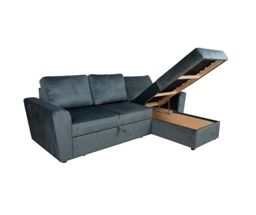 Nurgadiivanvoodi INGMAR 242x168/92xH92cm, roheline samet