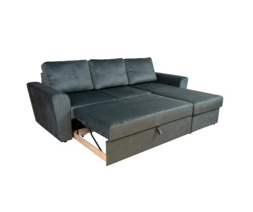 Nurgadiivanvoodi INGMAR 242x168/92xH92cm, roheline samet