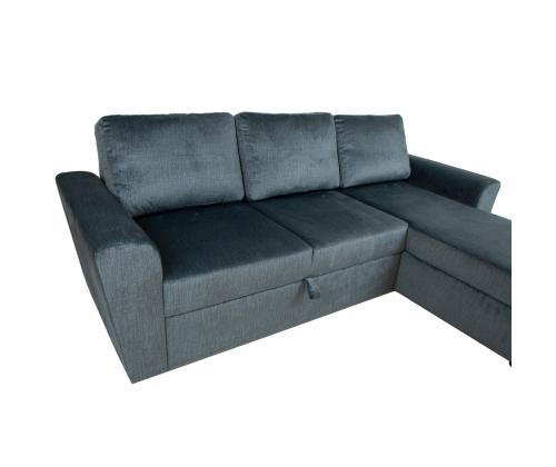 Nurgadiivanvoodi INGMAR 242x168/92xH92cm, roheline samet