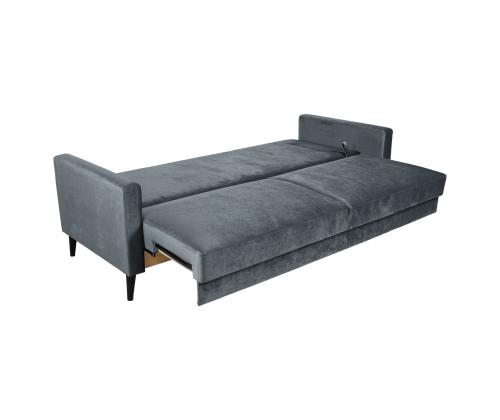 Diivanvoodi ANNA pesukastiga 222x86xH98cm, hall samet