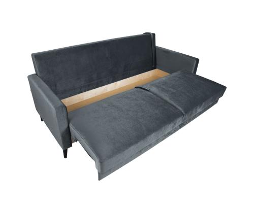 Diivanvoodi ANNA pesukastiga 222x86xH98cm, hall samet