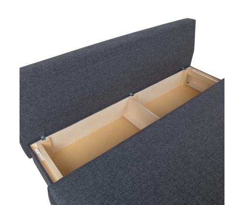 Diivanvoodi VELLA pesukastiga 195x92xH76cm, tumehall