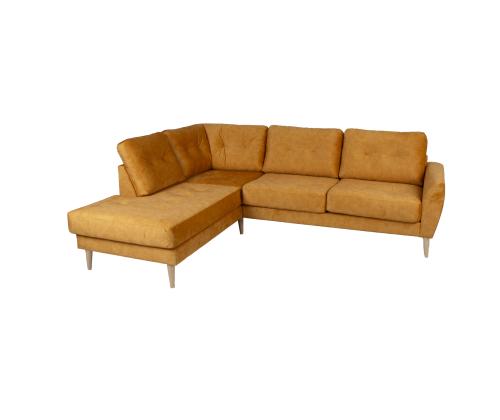 Nurgadiivan HEIVI VN 250x200/90xH90cm, kollane samet