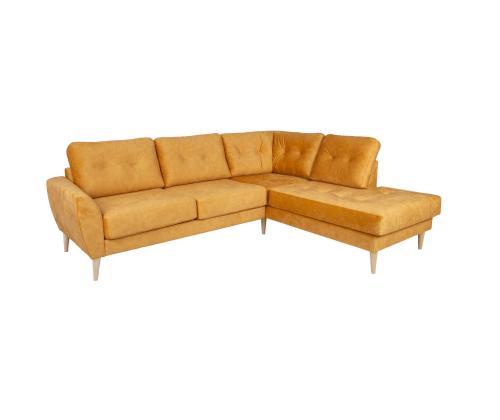 Nurgadiivan HEIVI PN 250x200/90xH90cm, kollane samet