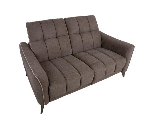 Diivan CATHY 2-kohaline elektriline recliner 162x100xH100cm, helepruun