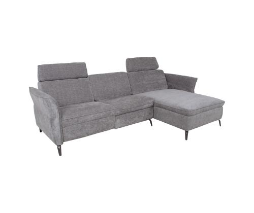 Nurgadiivan DAYTON PN, elektriline recliner 268x94/157xH100cm, helehall