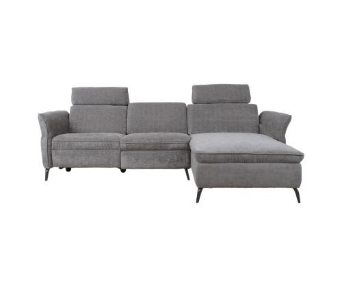 Nurgadiivan DAYTON PN, elektriline recliner 268x94/157xH100cm, helehall