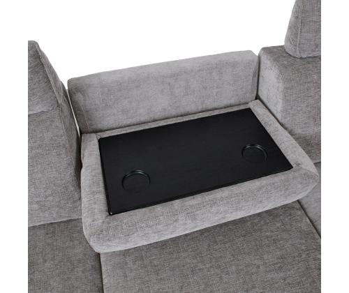 Nurgadiivan DAYTON PN, elektriline recliner 268x94/157xH100cm, helehall