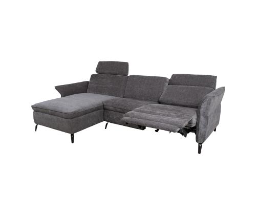 Nurgadiivan DAYTON VN, elektriline recliner 268x157/94xH100cm, tumehall