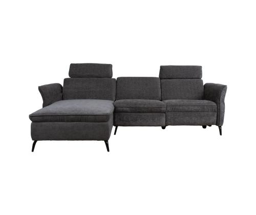 Nurgadiivan DAYTON VN, elektriline recliner 268x157/94xH100cm, tumehall