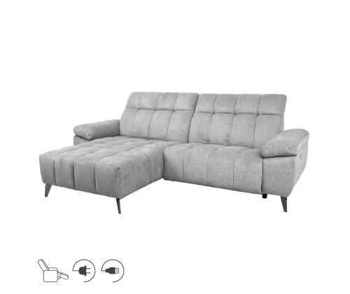 Nurgadiivan LUZERN VN elektriline recliner 264x160/87xH85cm, helehall
