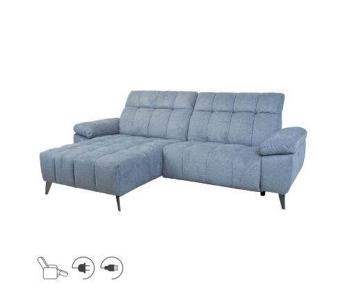 Nurgadiivan LUZERN VN elektriline recliner 264x160/87xH85cm, sinakashall