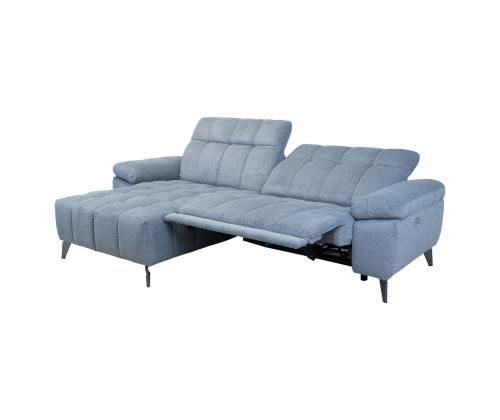 Nurgadiivan LUZERN VN elektriline recliner 264x160/87xH85cm, sinakashall