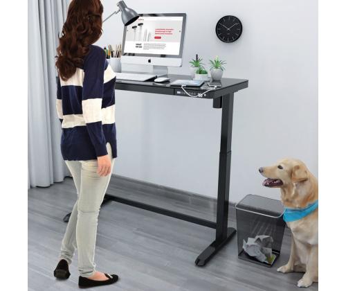 Reguleeritav laud ERGO 1-mootoriga 120x60xH72-121cm, must, melamiinplaat, teras