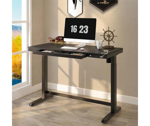 Reguleeritav laud ERGO 1-mootoriga 120x60xH72-121cm, must, melamiinplaat, teras