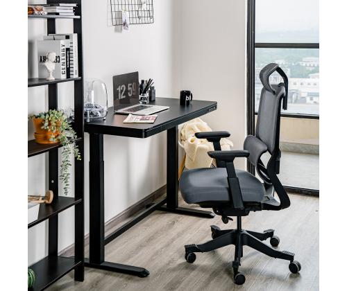 Reguleeritav laud ERGO 1-mootoriga 120x60xH72-121cm, must, melamiinplaat, teras