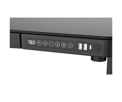 Reguleeritav laud ERGO 1-mootoriga 120x60xH72-121cm, must, melamiinplaat, teras