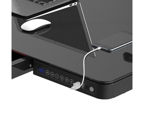 Reguleeritav laud ERGO 1-mootoriga 120x60xH72-121cm, must, melamiinplaat, teras