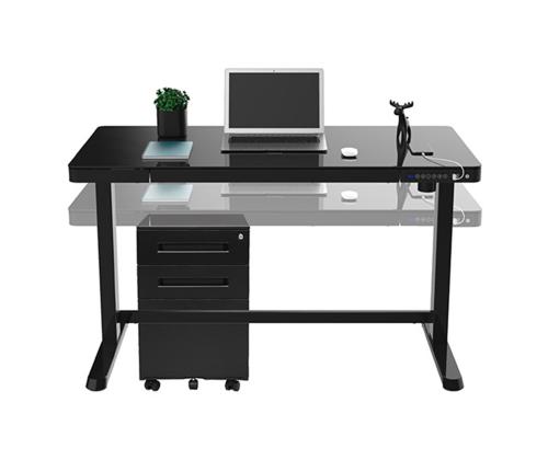 Reguleeritav laud ERGO 1-mootoriga 120x60xH72-121cm, must, melamiinplaat, teras