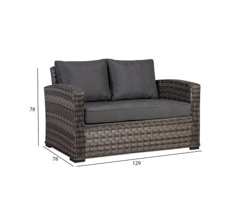 Diivan GENEVA 2-kohaline 129x78xH78cm, hall