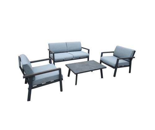 Aiamööblikomplekt DELGADO laud, diivan ja 2 tooli