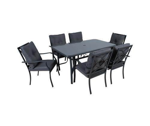 Aiamööblikomplekt BOSLER laud ja 6 tooli