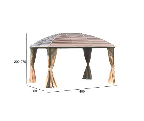 Varikatus SUNSET 3x4xH2/2,7m, pruun/beeþ, alumiinium, polüesterkangas