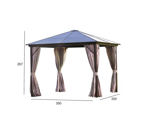Varikatus SUNSET 3x3xH2,67m, pruun/taupe
