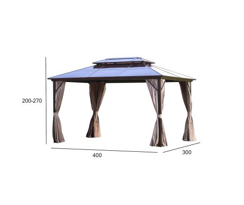 Varikatus SUNSET 3x4xH2/2,7m, pruun/taupe