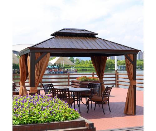 Varikatus SUNSET 3,65x4,85xH2/2,7m, pruun/beež